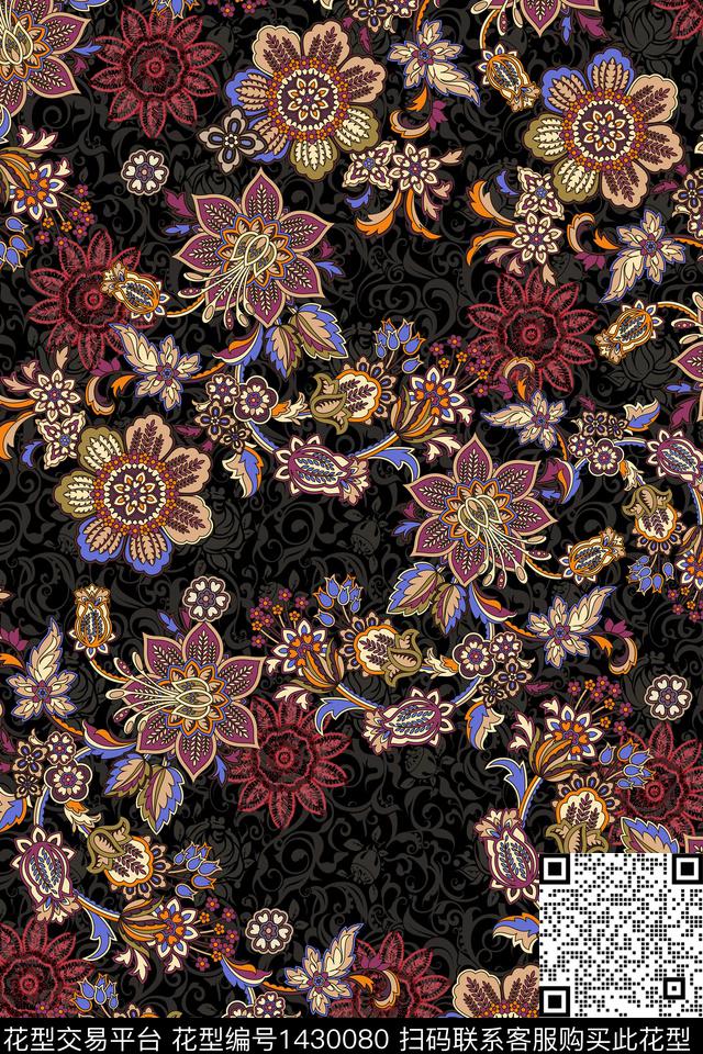 女装花卉中老年数码印花华亿平台下载（图片编号: 1430080） - 瓦栏（Walan）