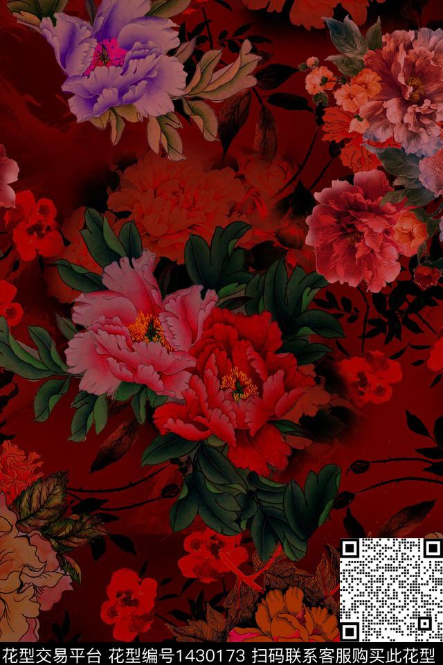 香云纱抽象中老年数码印花华亿平台下载（图片编号: 1430173） - 瓦栏（Walan）