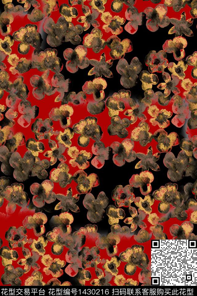 复古香云纱抽象数码印花华亿平台下载（图片编号: 1430216） - 瓦栏（Walan）