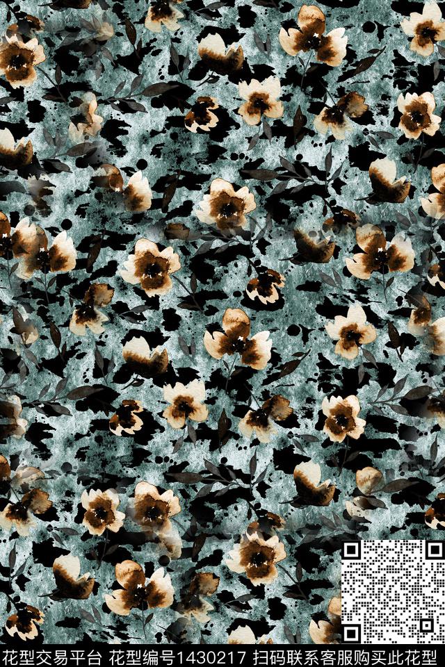 复古香云纱抽象数码印花华亿平台下载（图片编号: 1430217） - 瓦栏（Walan）