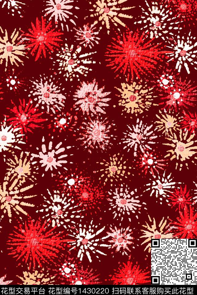 复古香云纱抽象数码印花华亿平台下载（图片编号: 1430220） - 瓦栏（Walan）