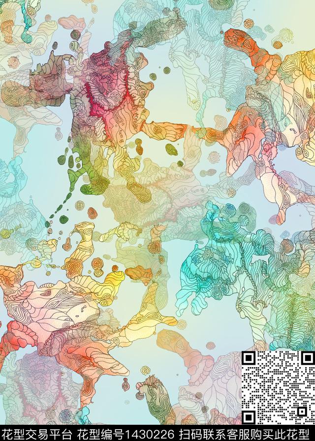 纹理年轻女性大牌风数码印花华亿平台下载（图片编号: 1430226） - 瓦栏（Walan）