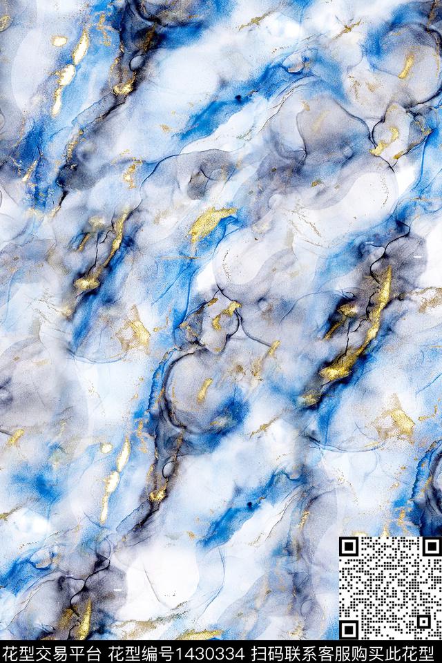 肌理抽象花卉扎染华亿平台数码印花华亿平台下载（图片编号: 1430334） - 瓦栏（Walan）