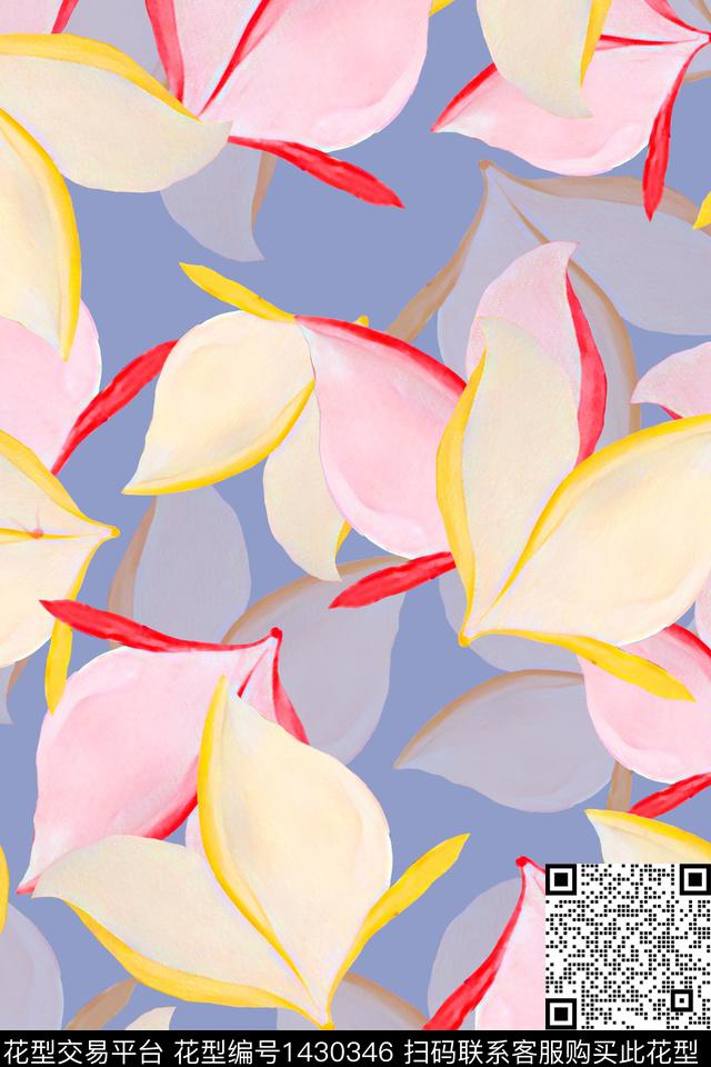 肌理花瓣数码印花华亿平台下载（图片编号: 1430346） - 瓦栏（Walan）