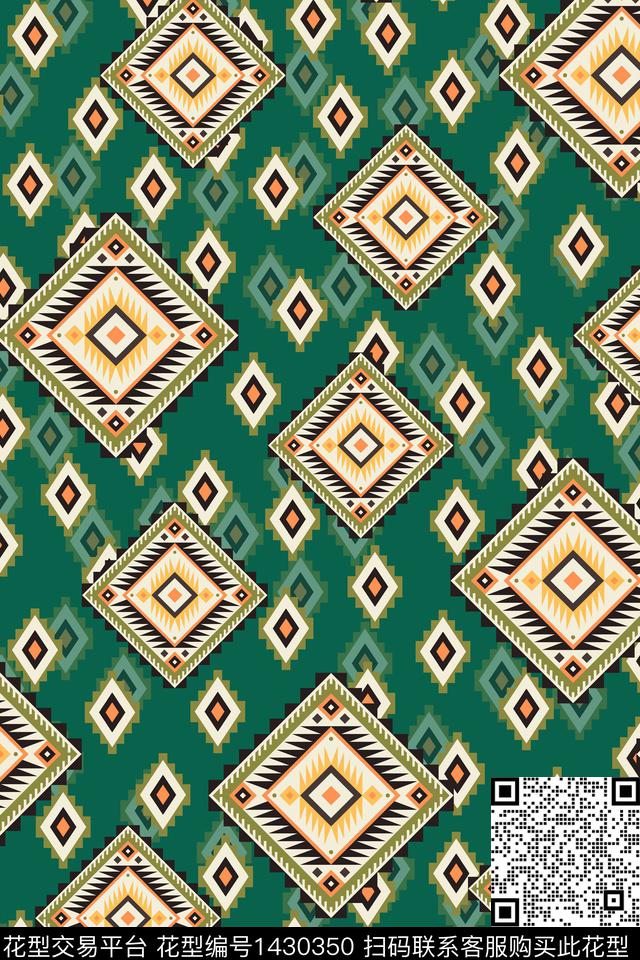 几何传统纹样民族风传统印花华亿平台下载（图片编号: 1430350） - 瓦栏（Walan）