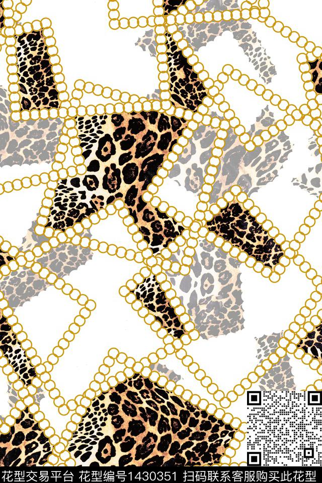 几何豹纹链条传统印花华亿平台下载（图片编号: 1430351） - 瓦栏（Walan）