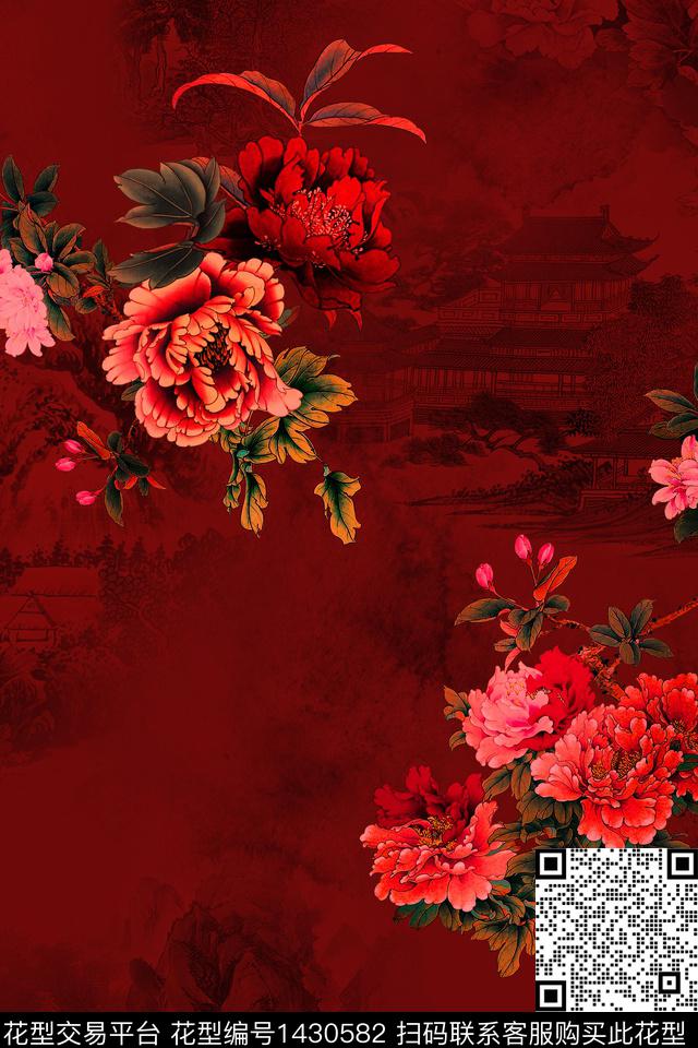 民族风花卉雕印华亿平台数码印花华亿平台下载（图片编号: 1430582） - 瓦栏（Walan）