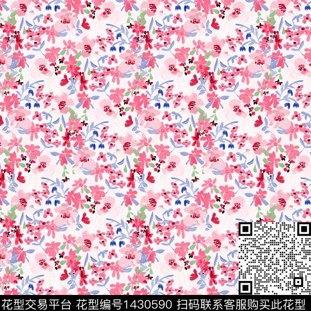 小清新小碎花日韩系数码印花华亿平台下载（图片编号: 1430590） - 瓦栏（Walan）