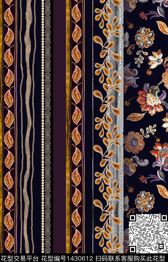 数码华亿平台几何民族风数码印花华亿平台下载（图片编号: 1430612） - 瓦栏（Walan）