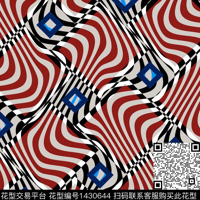 几何斑马纹大牌风数码印花华亿平台下载（图片编号: 1430644） - 瓦栏（Walan）