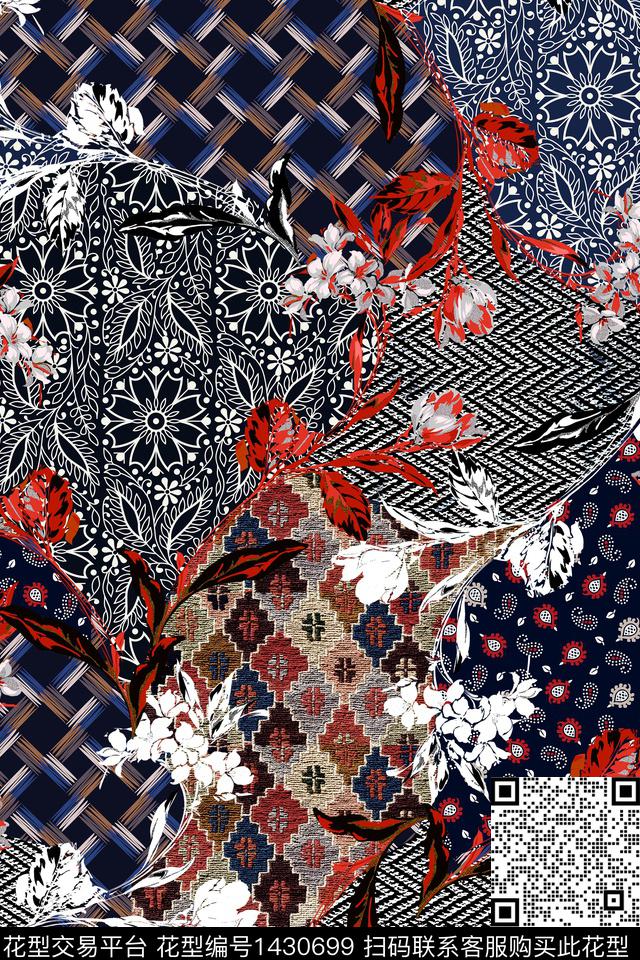 女装花卉中老年数码印花华亿平台下载（图片编号: 1430699） - 瓦栏（Walan）