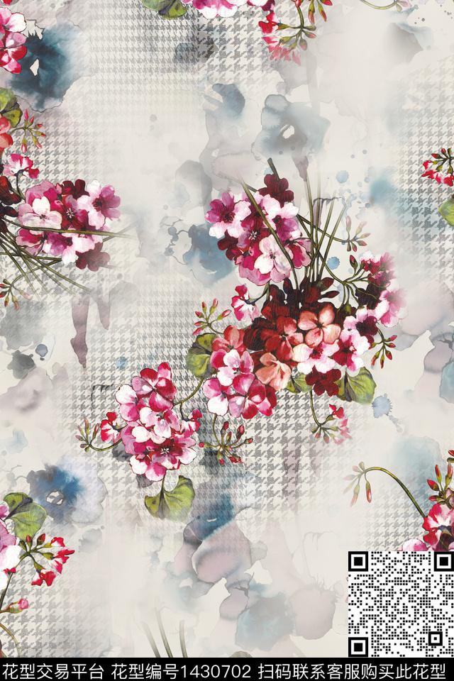 底纹女装花卉数码印花华亿平台下载（图片编号: 1430702） - 瓦栏（Walan）