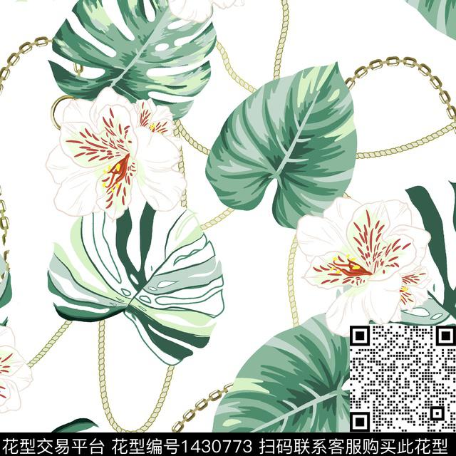 链条热带华亿平台真丝数码印花华亿平台下载（图片编号: 1430773） - 瓦栏（Walan）