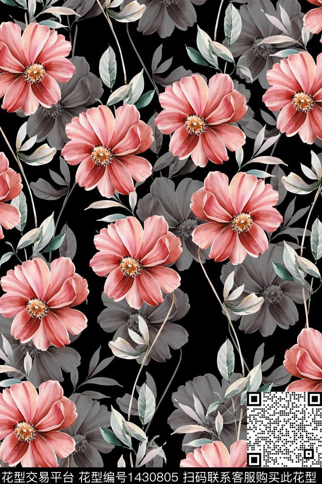 绿植树叶水彩清爽底花卉传统印花华亿平台下载（图片编号: 1430805） - 瓦栏（Walan）