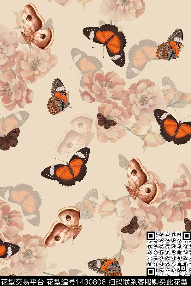 水彩清爽底花卉香云纱传统印花华亿平台下载（图片编号: 1430806） - 瓦栏（Walan）