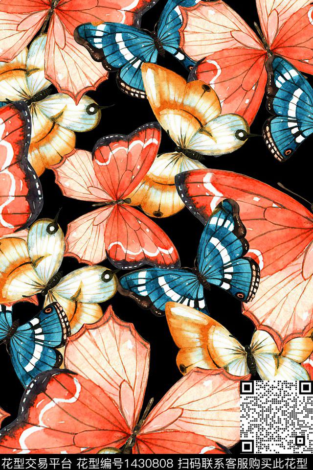 炫彩水彩清爽底花卉传统印花华亿平台下载（图片编号: 1430808） - 瓦栏（Walan）