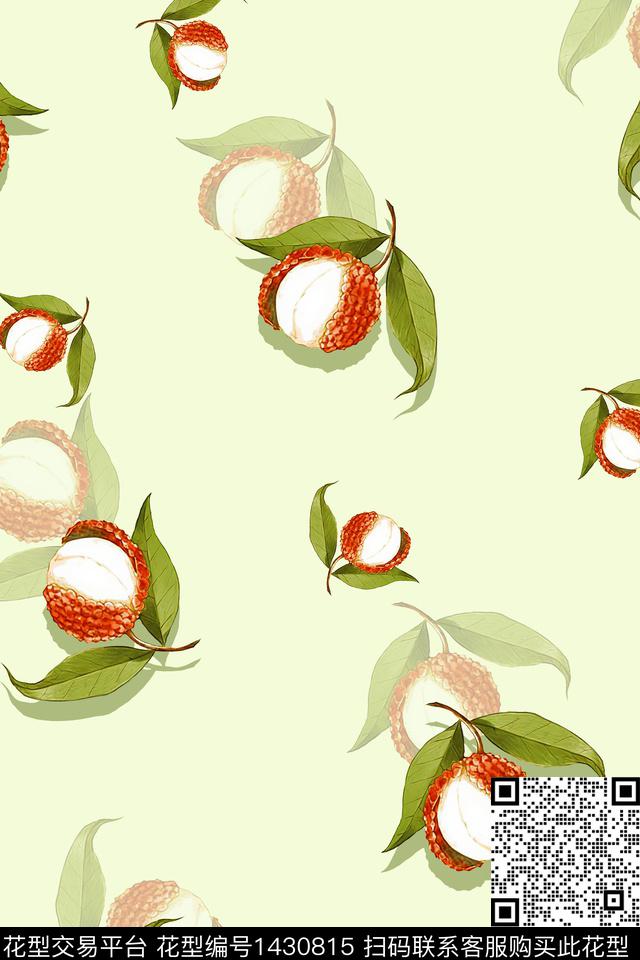 水果水彩清爽底花卉传统印花华亿平台下载（图片编号: 1430815） - 瓦栏（Walan）