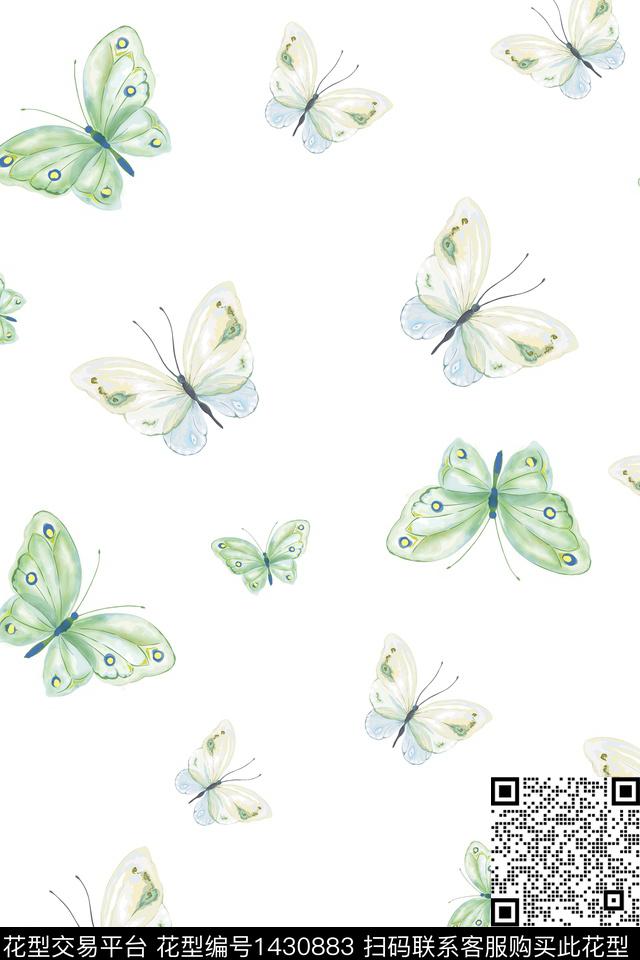 童装蝴蝶女装数码印花华亿平台下载（图片编号: 1430883） - 瓦栏（Walan）