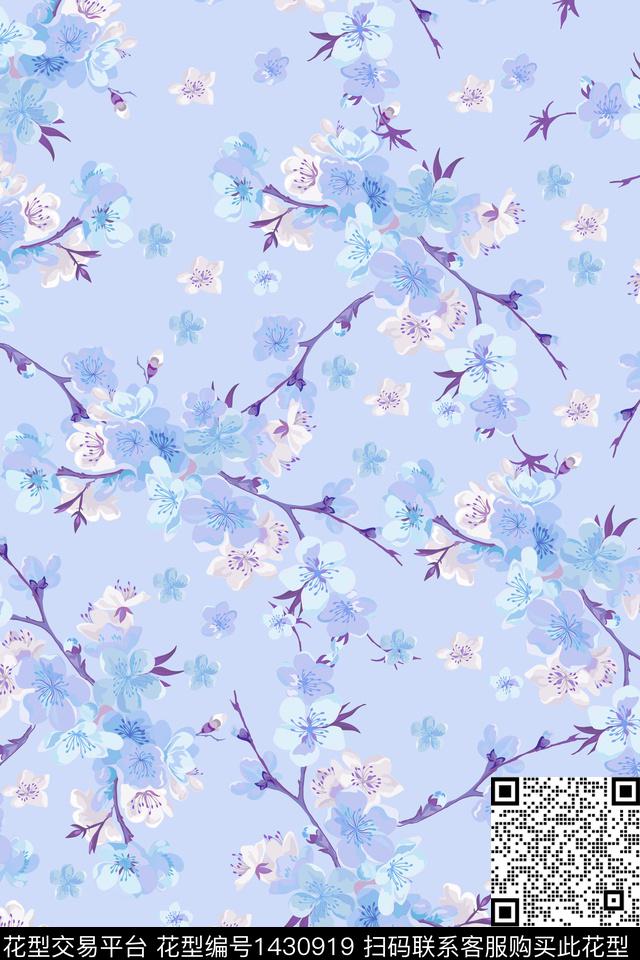 花卉年轻女性大牌风数码印花华亿平台下载（图片编号: 1430919） - 瓦栏（Walan）