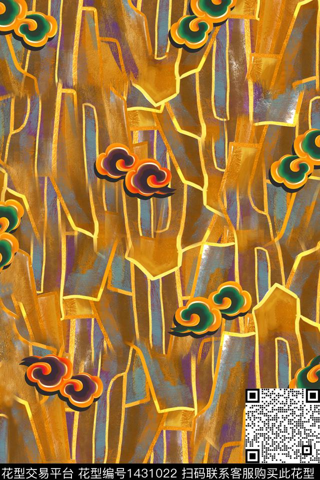 香云纱真丝中国风数码印花华亿平台下载（图片编号: 1431022） - 瓦栏（Walan）