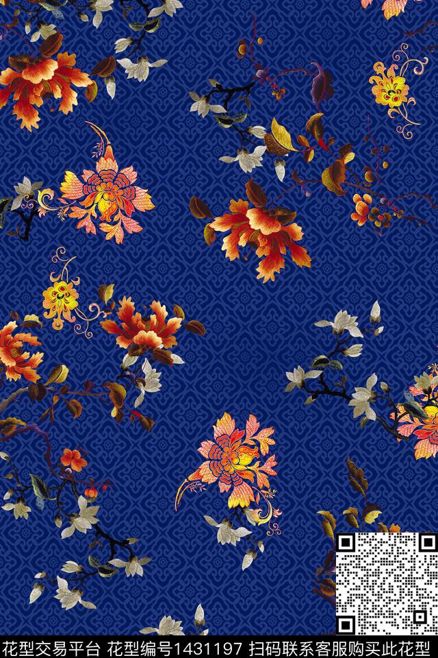 女装花卉中老年数码印花华亿平台下载（图片编号: 1431197） - 瓦栏（Walan）