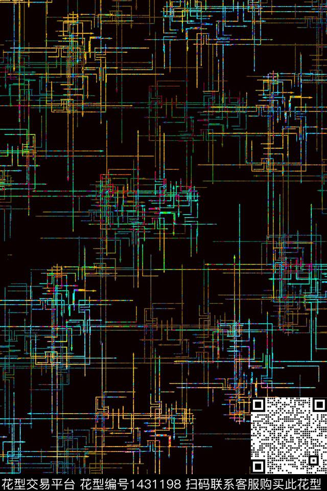 线条男装纹理数码印花华亿平台下载（图片编号: 1431198） - 瓦栏（Walan）