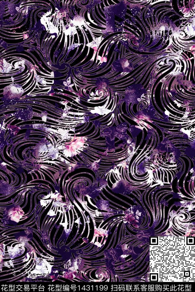 底纹纹理花卉数码印花华亿平台下载（图片编号: 1431199） - 瓦栏（Walan）