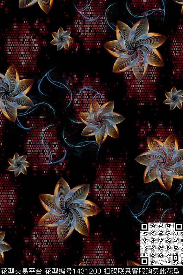 女装中老年花卉数码印花华亿平台下载（图片编号: 1431203） - 瓦栏（Walan）