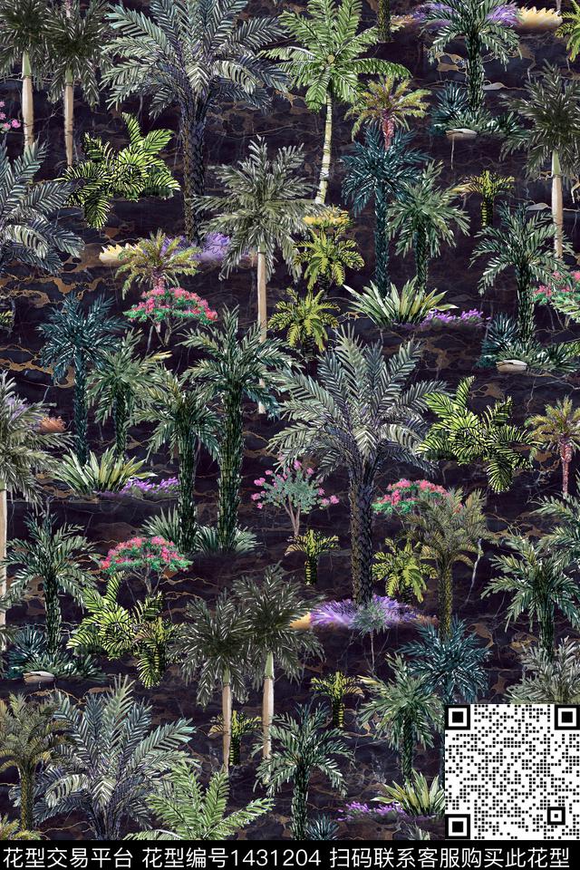 植物树热带华亿平台数码印花华亿平台下载（图片编号: 1431204） - 瓦栏（Walan）