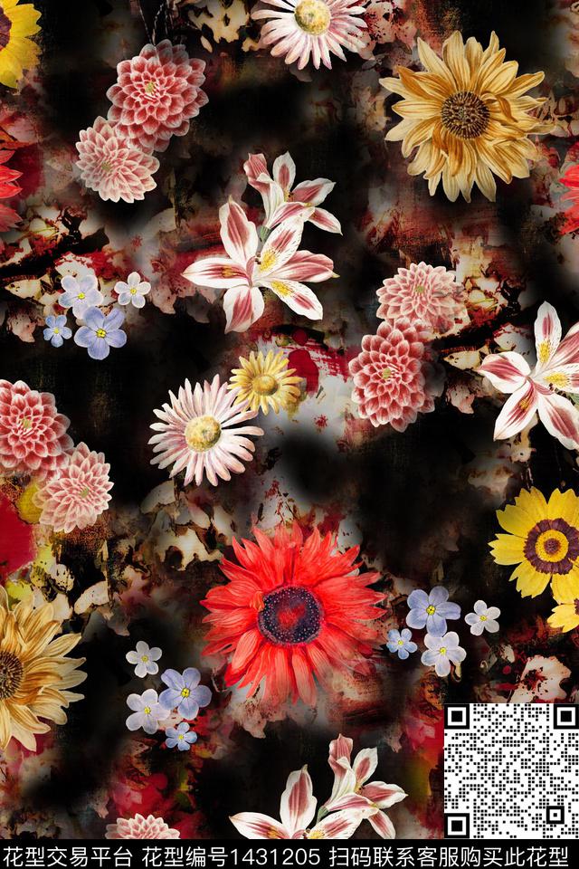女装花卉中老年数码印花华亿平台下载（图片编号: 1431205） - 瓦栏（Walan）