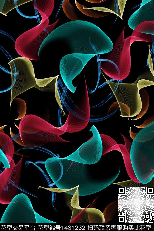 抽象创意炫彩传统印花华亿平台下载（图片编号: 1431232） - 瓦栏（Walan）
