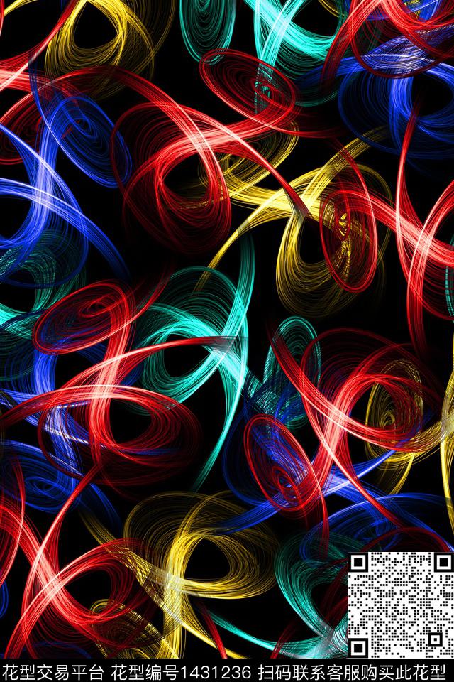 抽象创意炫彩传统印花华亿平台下载（图片编号: 1431236） - 瓦栏（Walan）