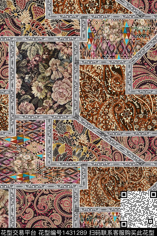 女装花卉中老年数码印花华亿平台下载（图片编号: 1431289） - 瓦栏（Walan）