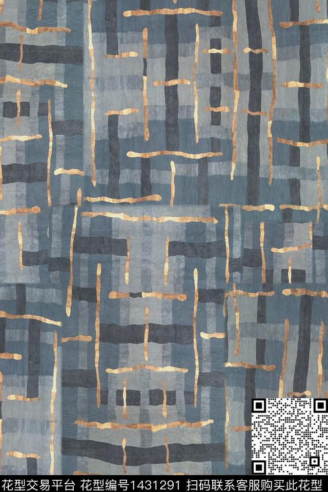 线条几何格子传统印花华亿平台下载（图片编号: 1431291） - 瓦栏（Walan）