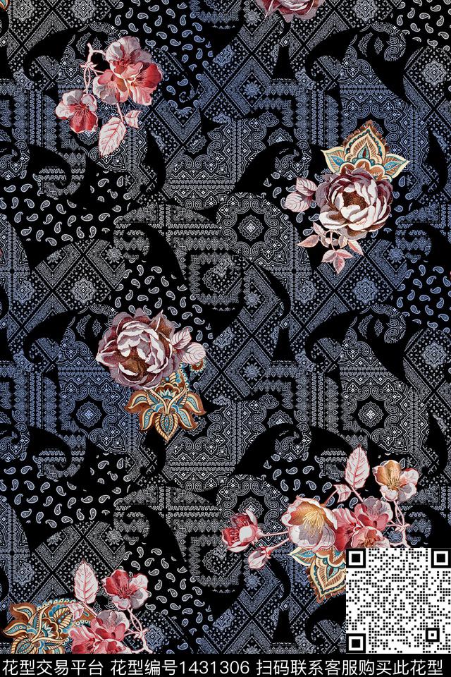 女装花卉中老年数码印花华亿平台下载（图片编号: 1431306） - 瓦栏（Walan）