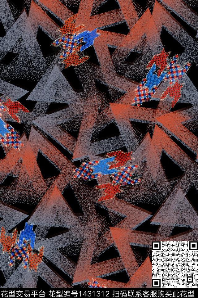 几何三角形审数码印花华亿平台下载（图片编号: 1431312） - 瓦栏（Walan）