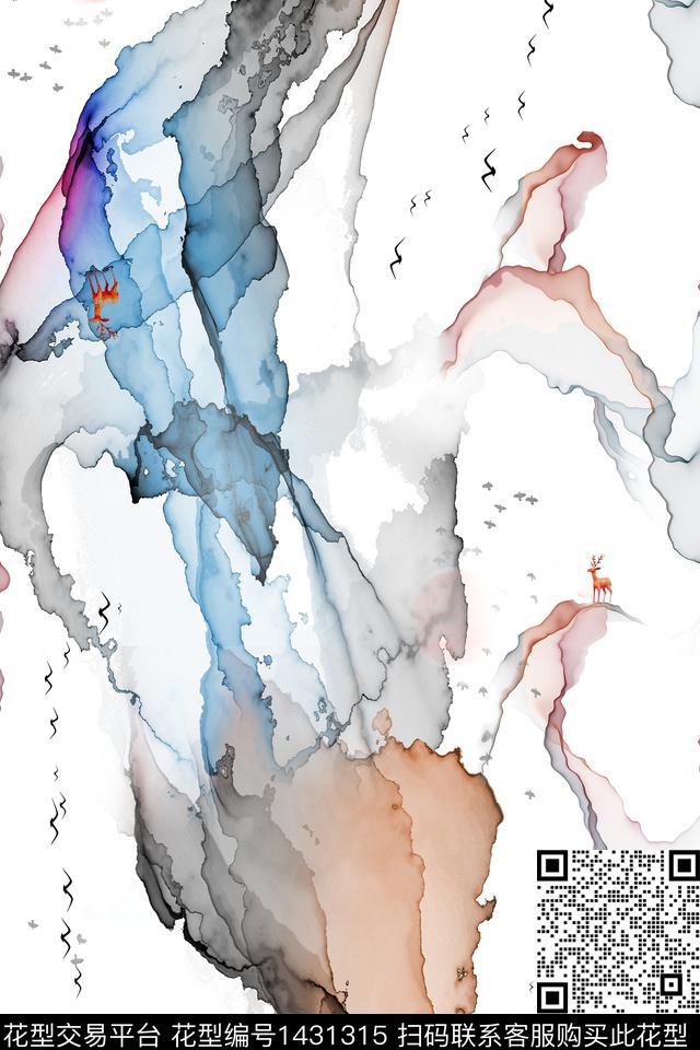 女装墨水染色数码印花华亿平台下载（图片编号: 1431315） - 瓦栏（Walan）