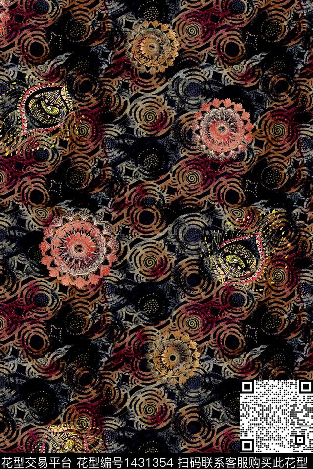底纹女装民族风数码印花华亿平台下载（图片编号: 1431354） - 瓦栏（Walan）
