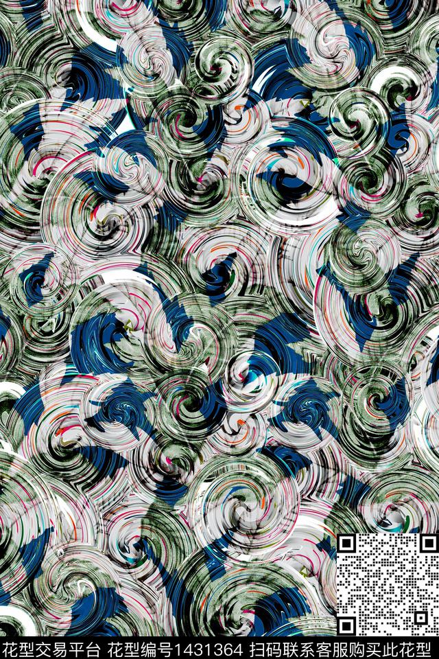 漩涡女装创意数码印花华亿平台下载（图片编号: 1431364） - 瓦栏（Walan）