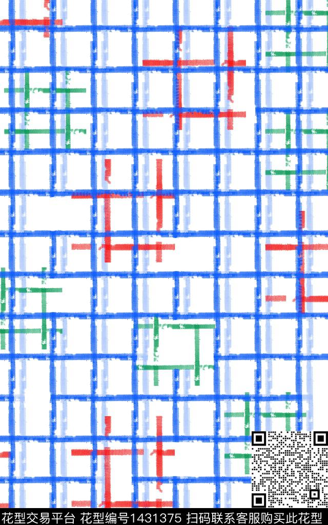 线条格子女装数码印花华亿平台下载（图片编号: 1431375） - 瓦栏（Walan）