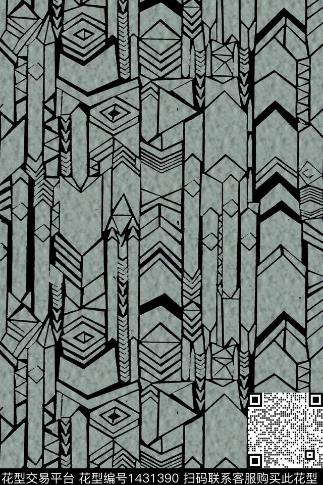 几何男装大牌风传统印花华亿平台下载（图片编号: 1431390） - 瓦栏（Walan）