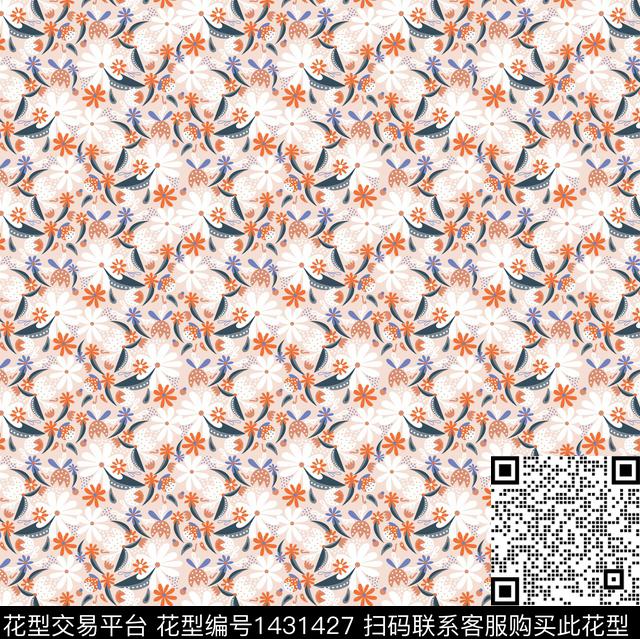 小清新小碎花2022数码印花华亿平台下载（图片编号: 1431427） - 瓦栏（Walan）