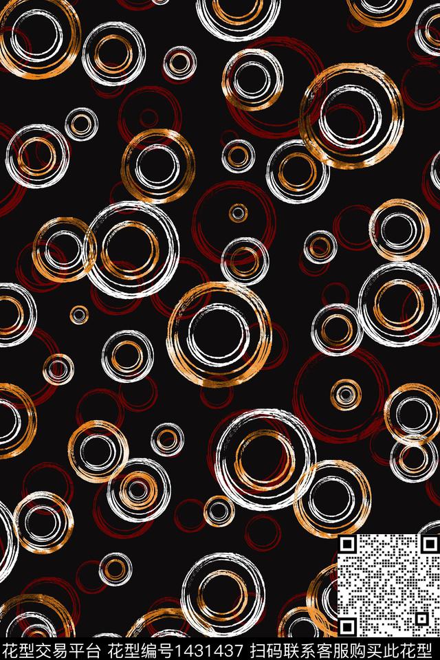 线条几何大牌风数码印花华亿平台下载（图片编号: 1431437） - 瓦栏（Walan）