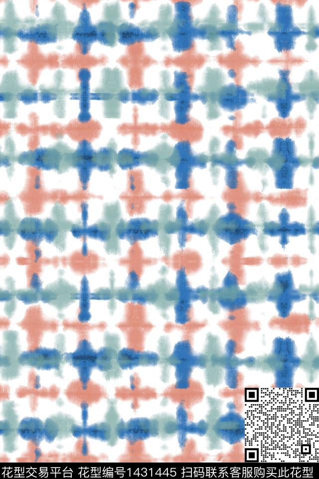几何格子肌理数码印花华亿平台下载（图片编号: 1431445） - 瓦栏（Walan）