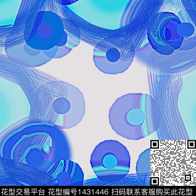 几何抽象混合拼接数码印花华亿平台下载（图片编号: 1431446） - 瓦栏（Walan）
