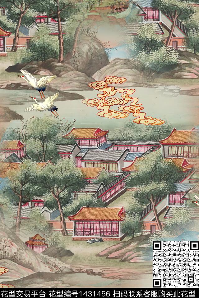 连衣裙女装花卉传统印花华亿平台下载（图片编号: 1431456） - 瓦栏（Walan）