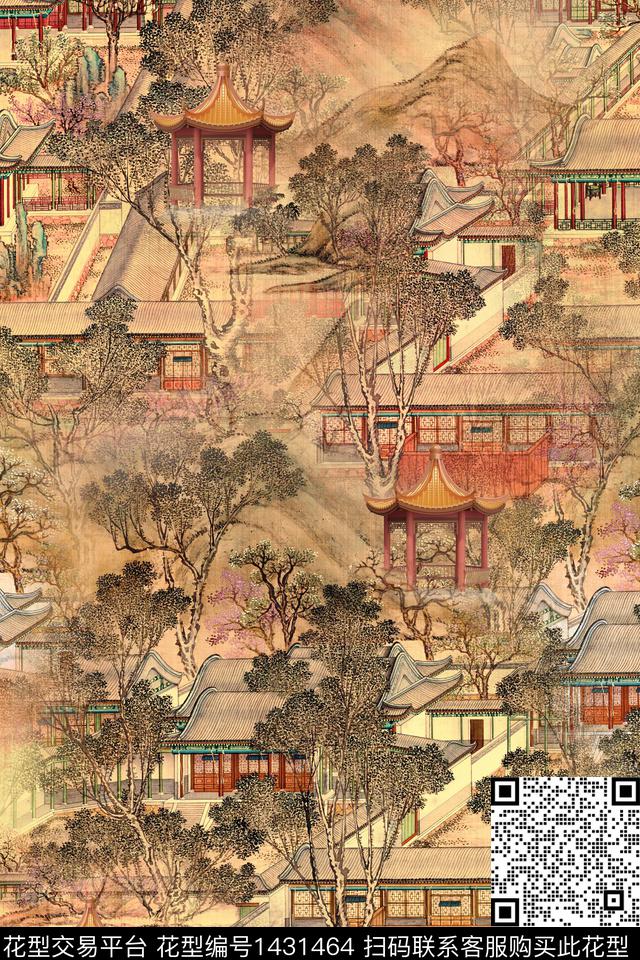 连衣裙女装花卉传统印花华亿平台下载（图片编号: 1431464） - 瓦栏（Walan）