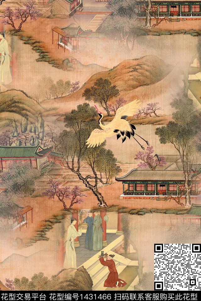 连衣裙女装花卉传统印花华亿平台下载（图片编号: 1431466） - 瓦栏（Walan）