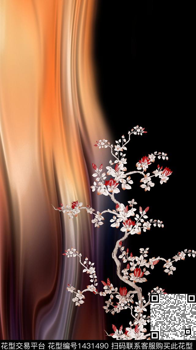 定位花花卉大牌风数码印花华亿平台下载（图片编号: 1431490） - 瓦栏（Walan）