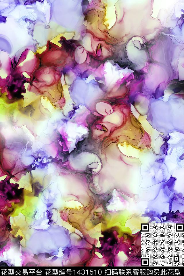 炫彩肌理水彩数码印花华亿平台下载（图片编号: 1431510） - 瓦栏（Walan）